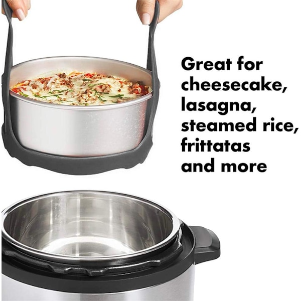 Trykkoker-sleng, silikon bakevare-sleng for 6 Qt Instant Pot, multifunksjonell kokekar anti-forbrenning bakevare løfter dampstativ