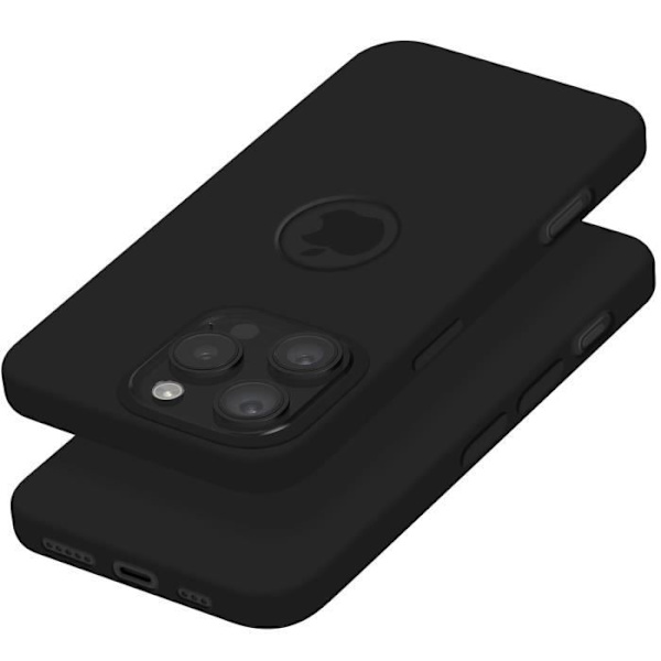 Cover til iPhone 16 Pro Max Blød Touch Mat Fleksibel Silikon Sort Black