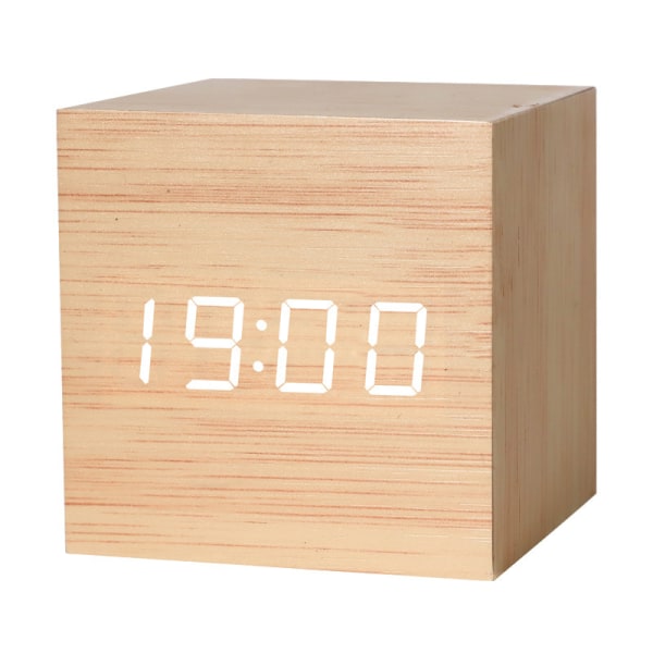 LED-vækkeur Cube LED-klik-ur Vækkeur med lydaktivering Digital