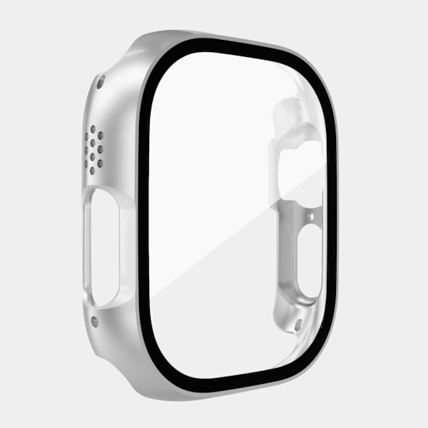 [2 STK] Pakkeetui for Apple Watch Ultra 49mm Beskytter Ingen Tåkete Herdet Glass Skjermbeskytter med Hard PC Beskyttelsesfanger