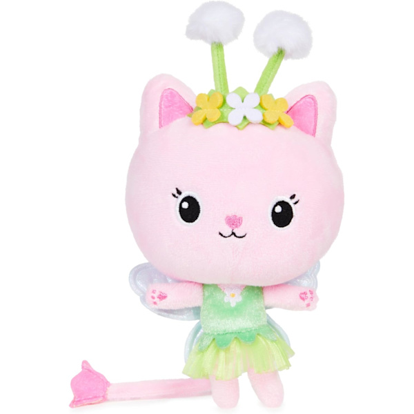 Gabby's Dollhouse, 7-tommers Kitty Fairy Purr-ific plysjleketøy, barneleker for barn fra 3 år og oppover