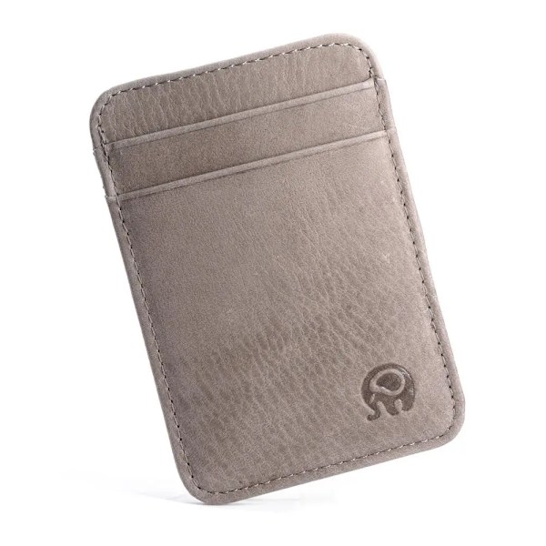 1 KPL Uusi Retro Aito Nahka Taskukorttikotelo Ohut Slim Vintage Miesten Käteispakkaus Bussikorttikotelo Käsilaukku Frosted elegant grey