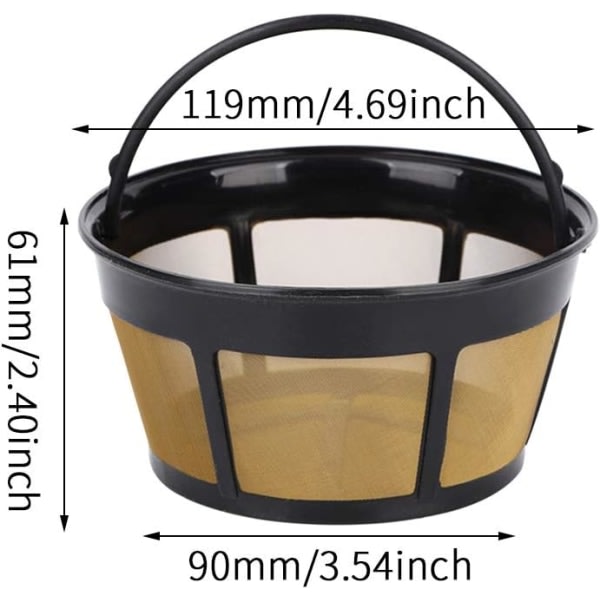 Kaffefilter Universal Permanent Kaffefilter Gjenbrukbar mesh, kaffefilter Fin mesh, Gjenbrukbar kaffefilter