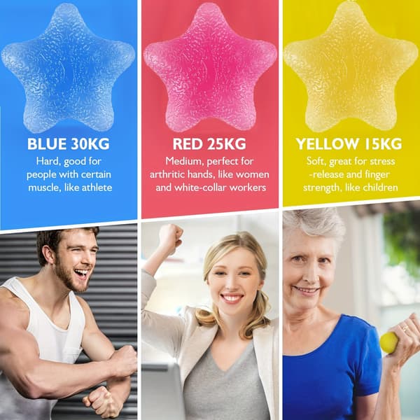 Femtakket Stjernegreb Bold Håndøvelser Forbedrer Grebsstyrke Lindrer Stivhed Elastisk Red