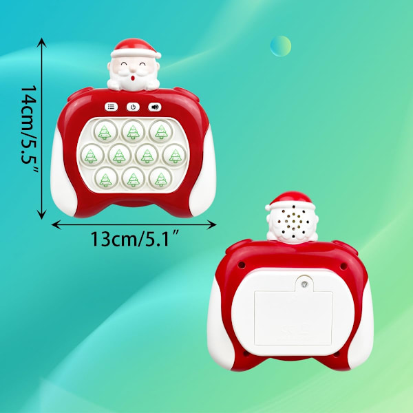 Jul Pop Quick Push-spel, Handheld Light up Bubble Fidget-spel Leksak för Barn Pojkar Flickor Tonåringar Julstrumpa Fyllnadsgåvor