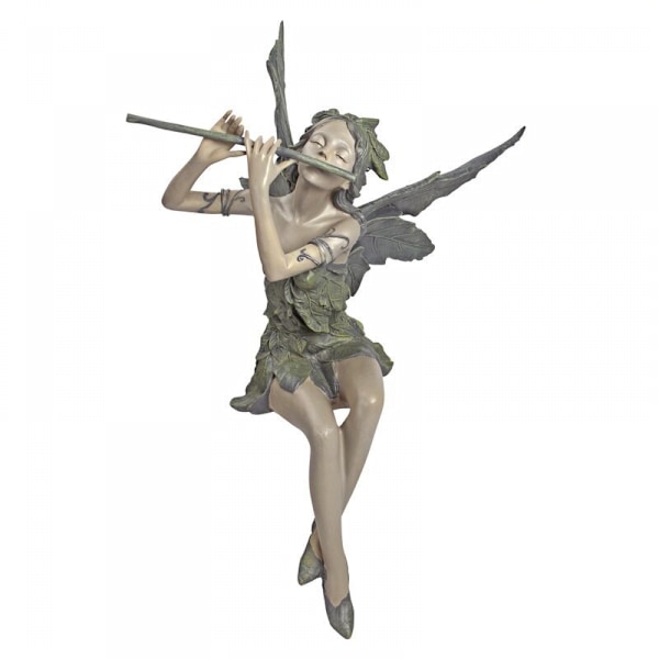 West Wind Fairy Siddende Have Statue, 7,6 tommer, Pol