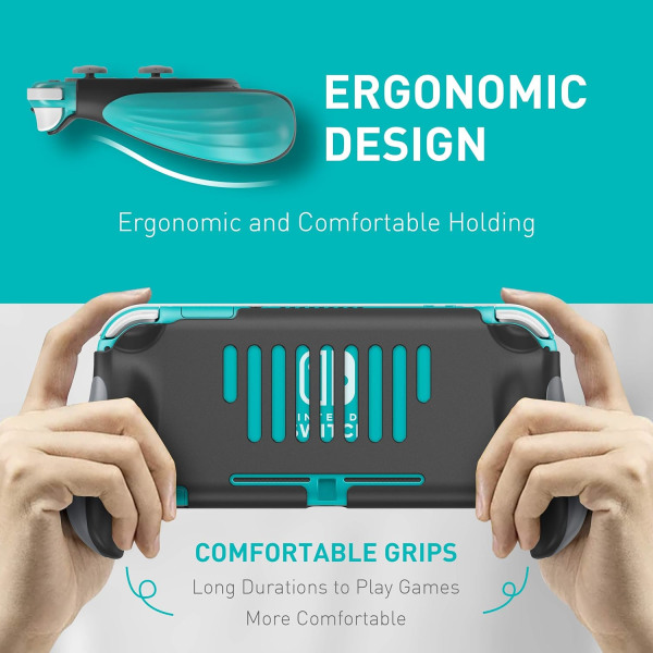 Grepp för Nintendo Switch Lite, Ergonomiskt Bekvämt Handhållet Skyddande Spelskal Bärbart black