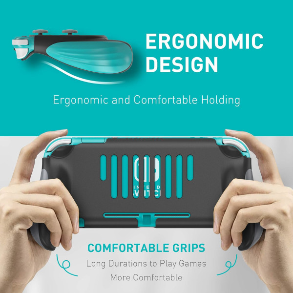Handtag för Nintendo Switch Lite, Ergonomic Comfort Handheld Protective Gaming Case Portable black