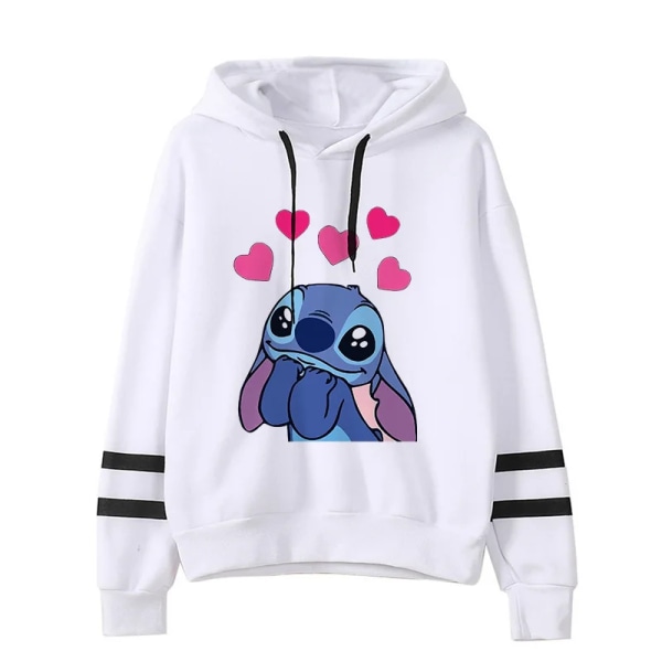 Y2k tegneserie Lilo og Stitch morsomme hettegensere kvinner Harajuku søt Stitch Anime genser Manga streetwear hettegenser kvinne barn black941 black941 XL