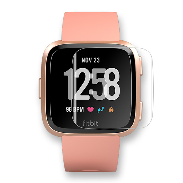 4-pack skärmskydd kompatibelt med Fitbit Versa & Versa Lite (ej för Versa 2), vattentätt härdat glas skärmskyddsskydd för Versa