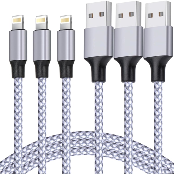 iPhone-lader, Lightning-kabel 3-pakke 6FT USB-ladekabel