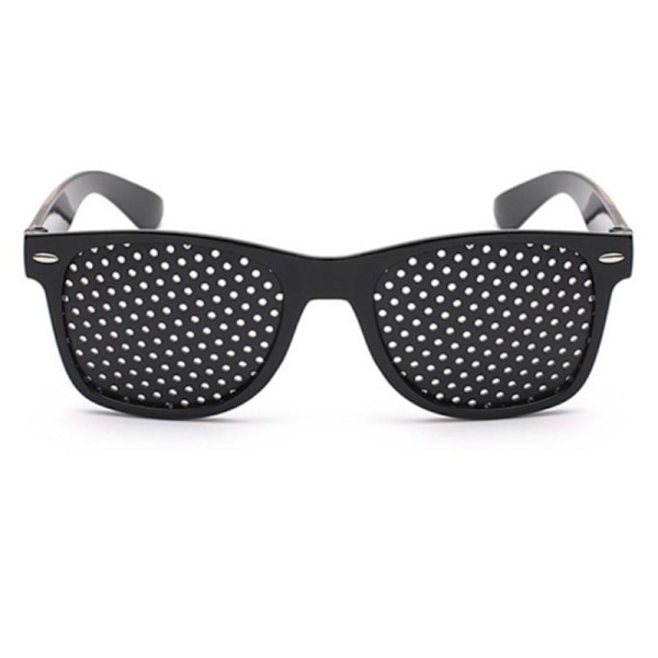 2-pak Pinhole Briller til Forbedret Syn, Sort Unisex
