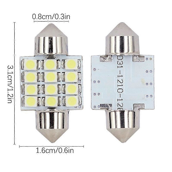 DE3175 LED-valot Erittäin Kirkas Valkoinen LED-autovalo auton sisätiloihin