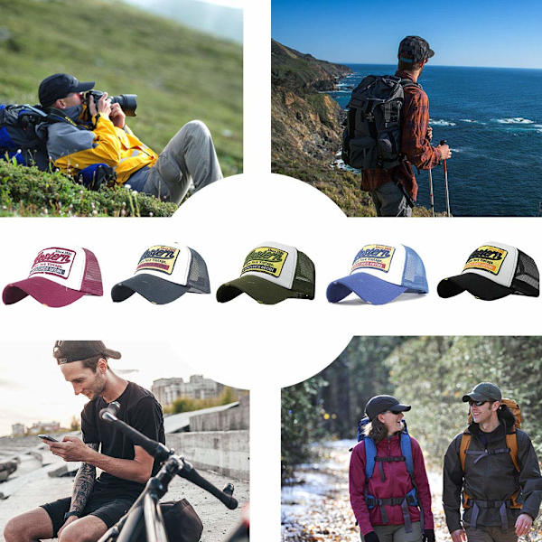 Cap Summer Half Mesh Hatter for Menn og Kvinner Brodert Baseball Cap Casual Hatter Hip Hop Trucker Caps Vasket Cap