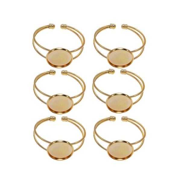 6 stk. 18 mm Runde Plader Kobber Y-Formet DIY Armbånd Håndleds Kæder til Smykkefremstilling (Guld) (5*1.8cm, Guld)