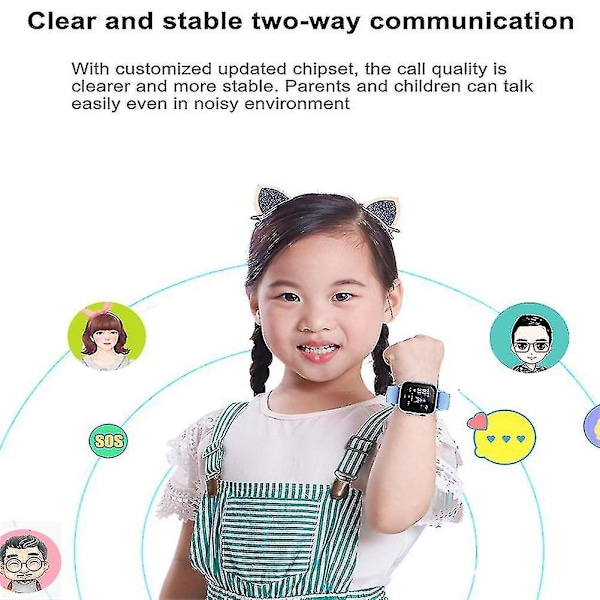 Ny Børne 4g Smart Watch Sos Gps Lokation Videoopkald Simkort Til Børn Smartwatch Kamera Vandtæt Ur Black