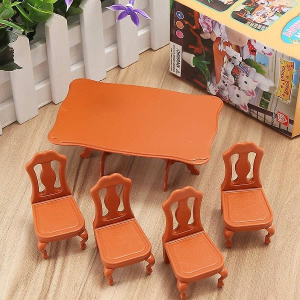 Småbørnsbord Børneharpiksbordstole Småbørnssæt（12X7,5 cm，Brun）