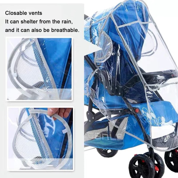 Regntrekk til babyvogn, vindskjermtrekk til baby, vanntett barnevogntrekk, barnevognskjoldbeskytter, regntrekk til barnevogn
