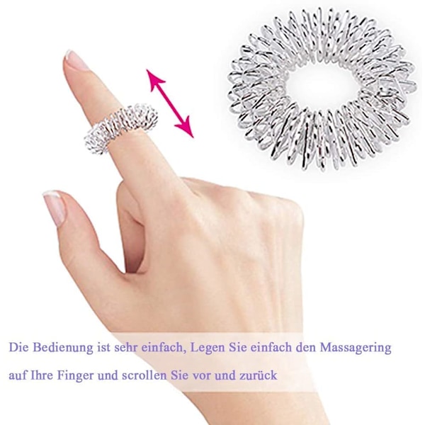 12 stk massasjeringer piggete sensoriske fingerringer, akupressur
