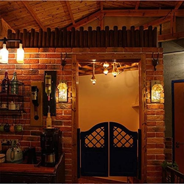 Grå rustikke murerkrukkelamper for hjemmeinnredning, elegant hengende dekorativ krukke med LED-lysstreamers, silkehortensia (beige)