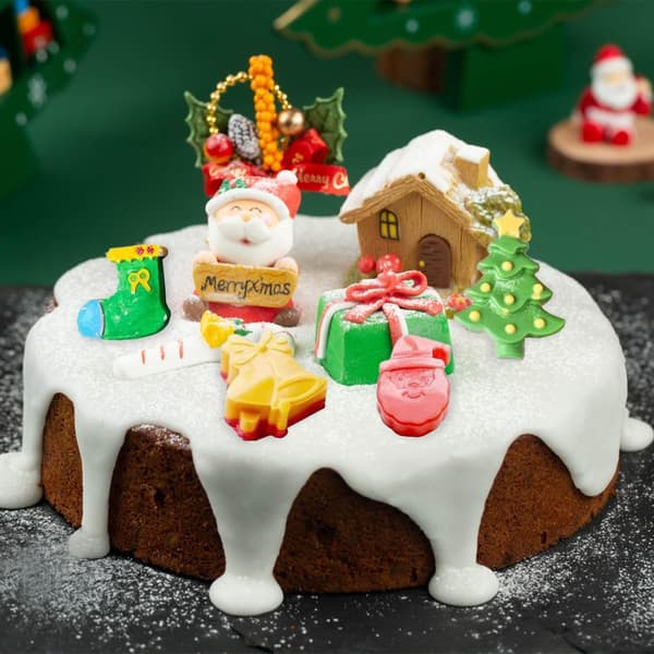 Genanvendelig julesilikonebageform til kager, chokolade, gelé, slik, småkager, pink