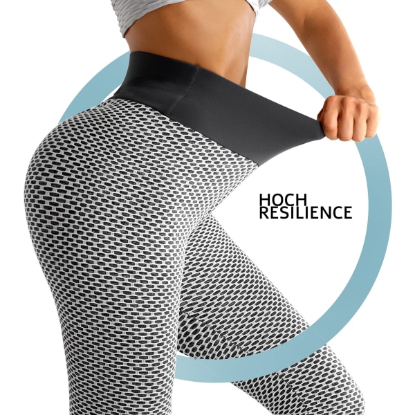 Sportslige leggings, push-up leggings med høy midje, glamour Grey XL