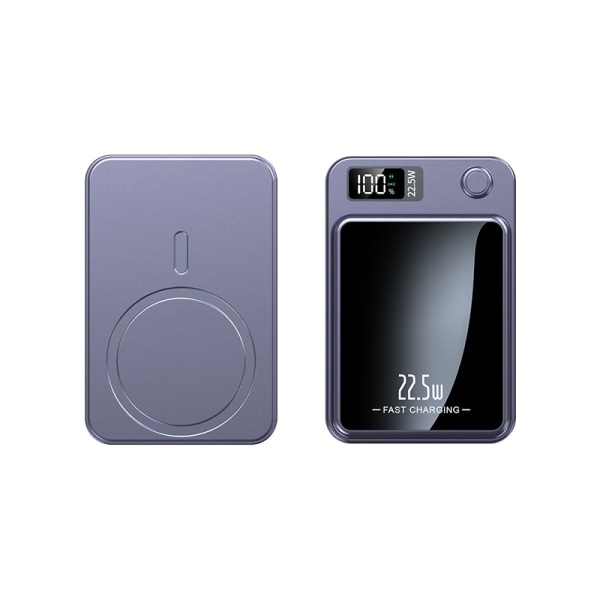 Magnetisk Bærbar Lader 20000mAh Hurtig Lading 22.5W Bærbar MagSafe Powerbank Lilla 20000MA purple