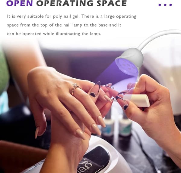 UV LED -kynsilamppu, Mini Lotus Handsfree pyörivä lamppu kynsille
