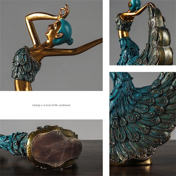 Peacock Dancer -patsaskoristelu Moderni taide Kodinsisustus Makuuhuone Olohuoneen Sisustus Pienet esineet Hylly Patsaskoristelu Veistos 1kpl (B-tyyppi)