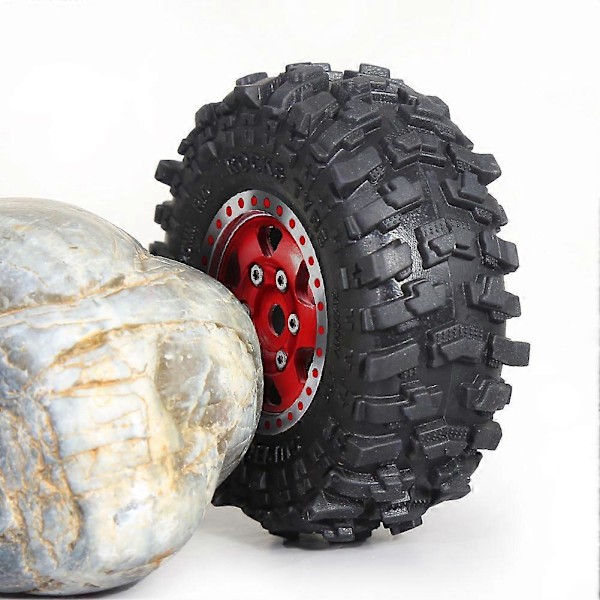 4 stk. 51 mm 1,0 tommer Metal Beadlock Hjul Dæk Sæt til 1/18 1/24 RC Crawler Bil TRX4M SCX24 AX24 FCX24 Opgraderingsdele Sort