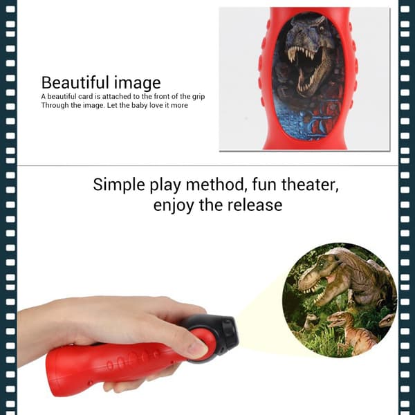 Kids Cartoon Projector Flashlight Luminous Toy Rotatable Lens 24 Patterns
