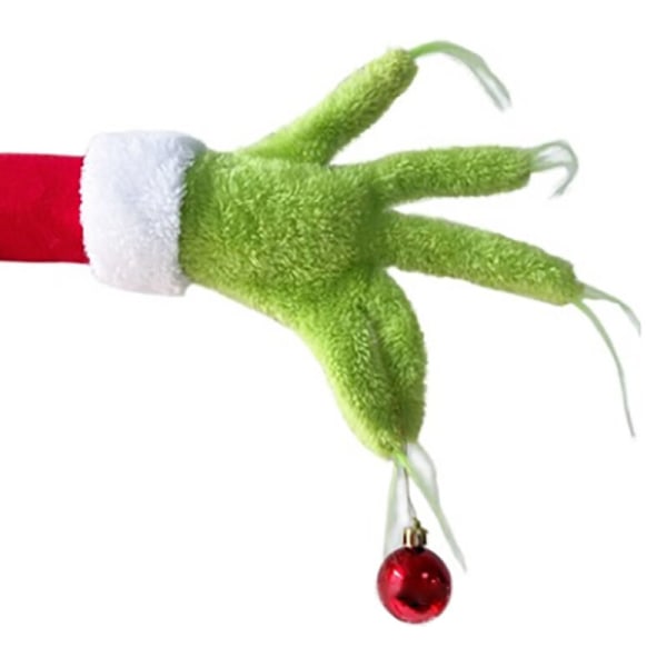 Joulukoristeen karvainen vihreä Grinch käsivarsikoristeen pidike T Green Grinch Arm