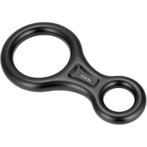 Klätterrep-nedstigning, 35KN Figur 8 Ord Rep-nedstigning Rappelling Ring Klättring Räddningsutrustning Black