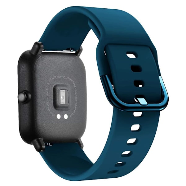 20mm 22mm Urremærke til Amazfit GTS 2/3/4 Mini Band GTR 2/3/4 42mm Silikon Armbånd Håndledsrem til Amazfit Bip Band Tilbehør Blå Blush 20mm watch band