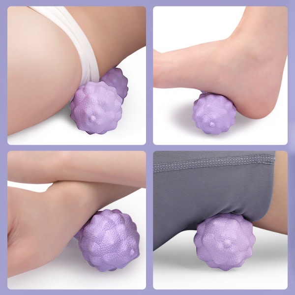 TPR Jordnötsmassageboll Kropp Fascia Smärtlindring Yoga Fitness Eq Lila
