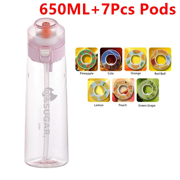 Luft smaksatt vattenflaska doft upp vattenkopp sport vattenflaska för fitness mode vattenkopp mig pink 7pcs pods