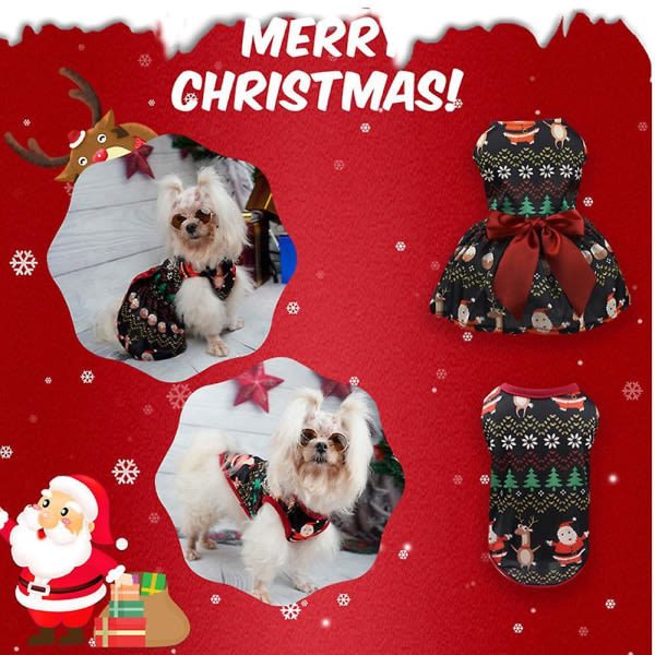 Hundekjoler Søt juleantrekk Hundekostyme for små hunder Katteklær (stil 1)