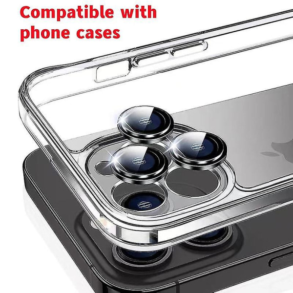 Lens for iPhone 14 Pro Max Camera Lens Protector Cover Diamond Silver (2pcs)