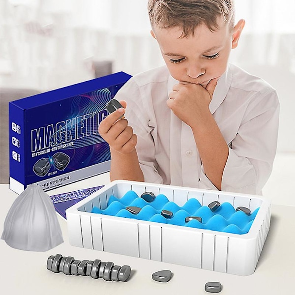 Magnetisk skakspil - Magnetisk brætspil - Sjovt magnetisk brætspil - Puslespil - Strategispil - Julegave til børn Sponge chessboard Rope + 20 chess pieces