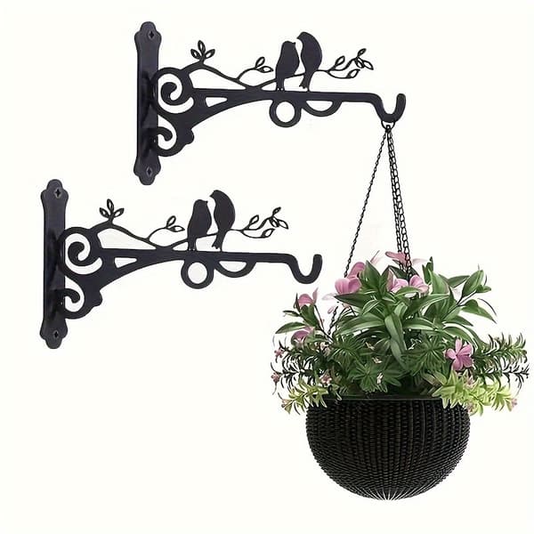 Set med 2 blomkorgshängare Mångsidiga krokar för hängande växter Inomhus Utomhus Väggmontering 2pcs