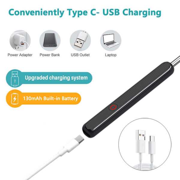 USB 1080P HD Opladningsotoskop, Wi-Fi Synlig Voksfjernelsesske