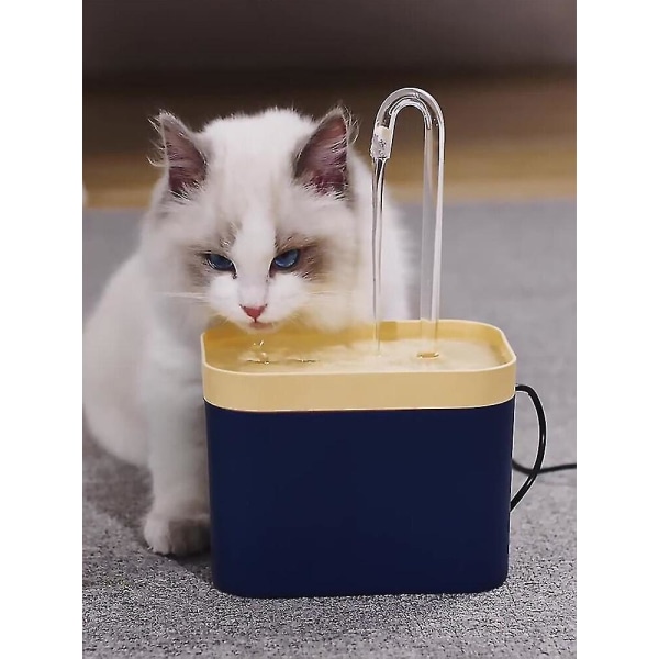 1,5L Automatisk Vattenfontän för Katt och Hund, Vattendispenser, Husdjursdricksskål, Ny Blue