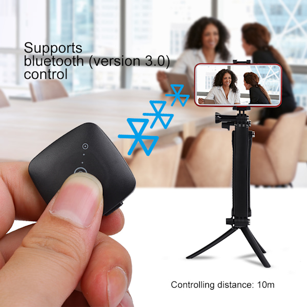 Portabel Teleskopisk Selfie Stick Stativ Bluetooth Fjärrkontroll Mobiltelefonklämma Kit