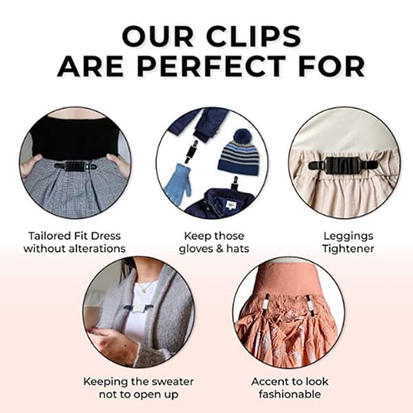 2-pak Kjoleclips Elastiske Clips til At Stramme Kjoler 2pcs black