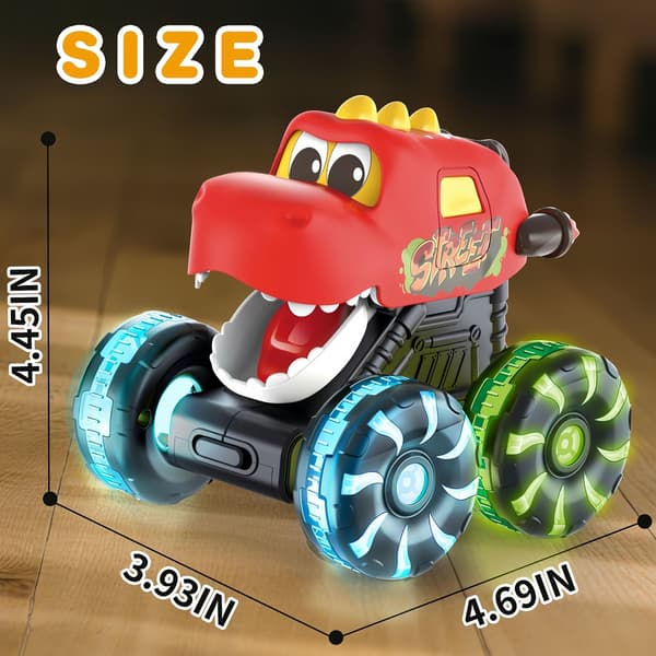 Barnas trykk-for-lys dinosaurbil Monster Big Foot Lysende Treghetsglid Gave Three-in-one combo