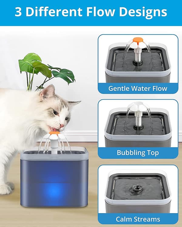 2L Katte Hund Vannfontene, Stille Kattevann Dispenser Med Utskiftbart Filter