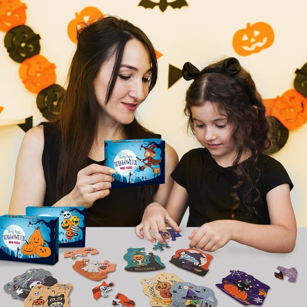 Halloween Puslespil Spøgelse Græskar Heks Papir DIY Pædagogisk Legetøj til Børn Halloween puzzle set