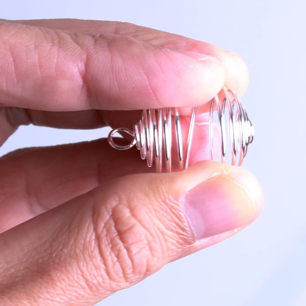 Spiralperlebur Sølvbelagte anheng Halskjedebur for smykkefremstilling Håndverksfunn Sølv silver SML