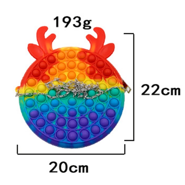 Push Bubble Fidget Legetøj Sensorisk Legetøj Simple Dimple Purse Håndtaske Rainbow antler