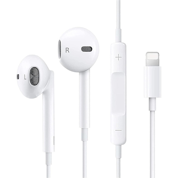 Apple-hörlurar med kabel, hörlurar för iPhone, in-ear-hörlurar med volymkontroll och mikrofon, kompatibla med iPhone XS-14 Pro Max